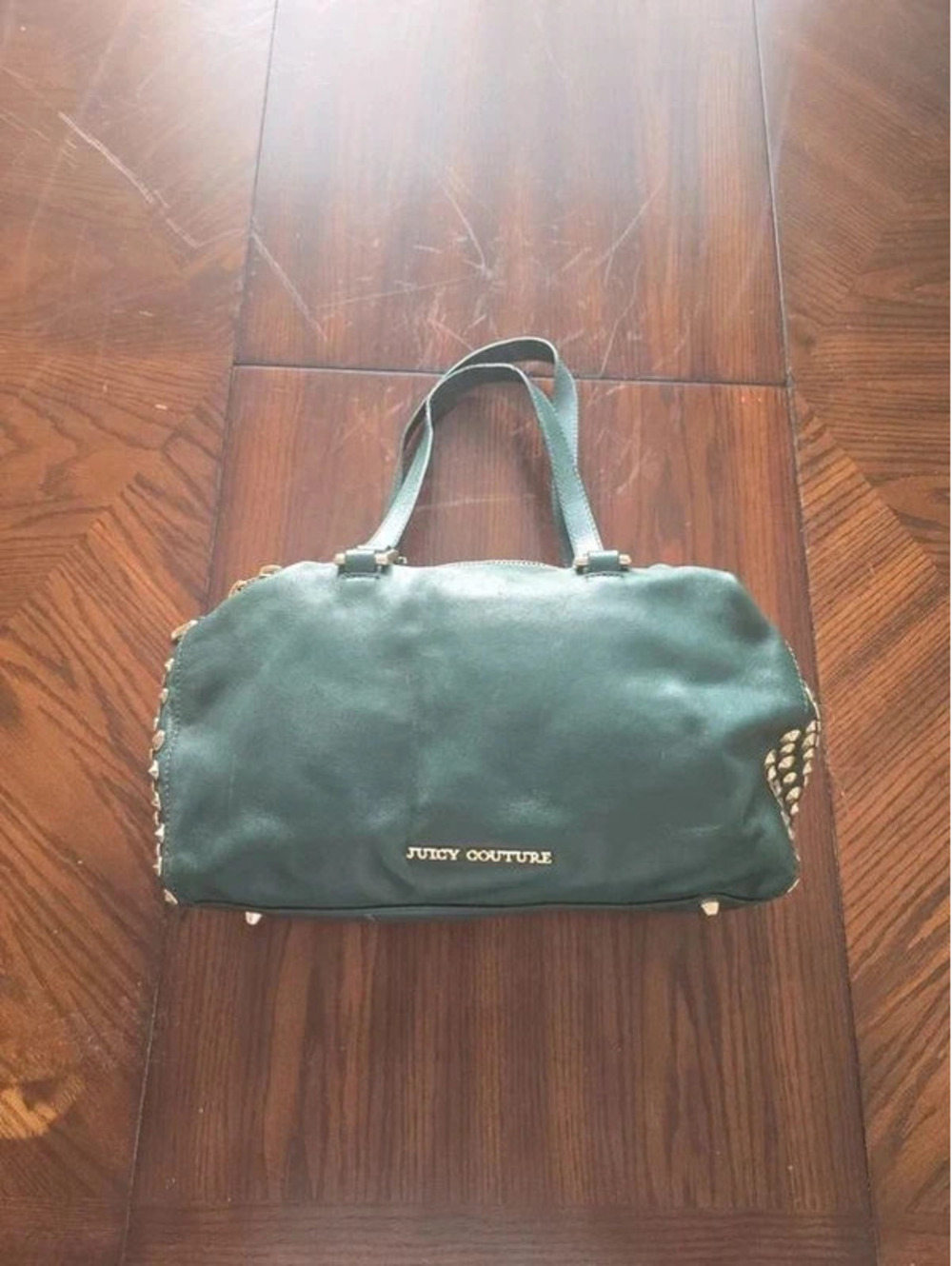 Juicy Couture Green Leather Studded Shoulder Bag